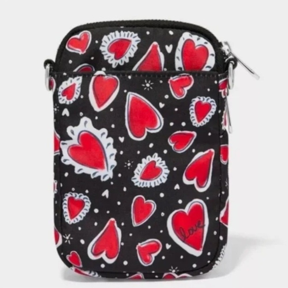 Brighton Hearts A‎ Flutter Utility Nylon Crossbody Phone Organizer Bag - Picture 2 of 7